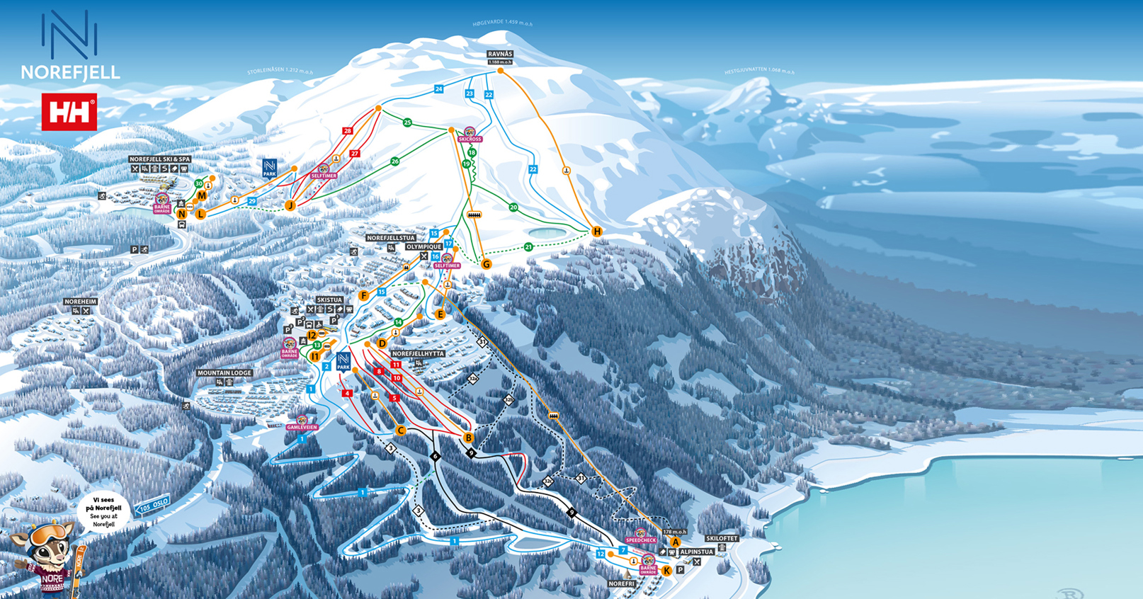 Norefjell Resized Piste Map